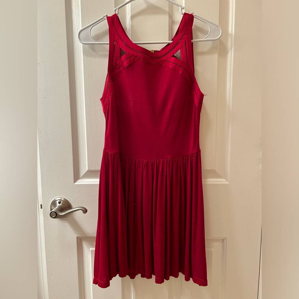 Red Mini by Silence and Noise Brand with Cute Gold Zipper Detail